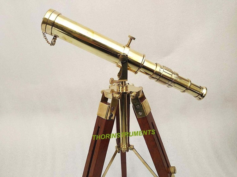 THOR INSTRUMENTS منظار بحري نحاسي عتيق على قاعدة ثلاثية لمنضدة، منظار خارجي للمغامرات، ديكور منزلي ريفي عتيق، هدايا - Image 2